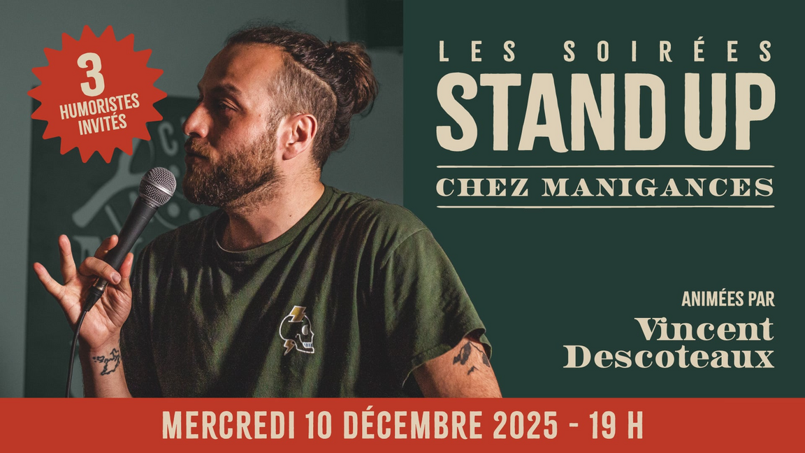 Stand-up Chez Manigances! 10 décembre!