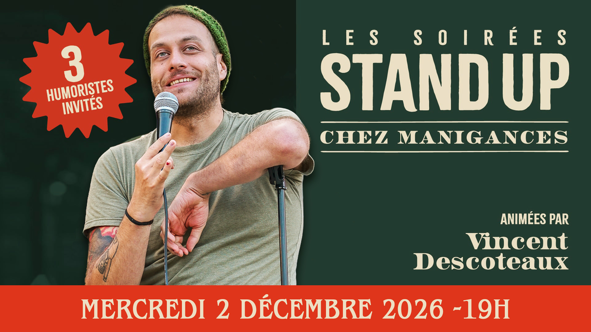Stand-up Chez Manigances! 2 décembre!