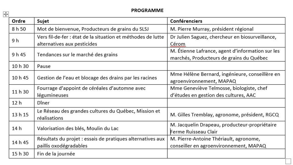 Journée grandes cultures et agroenvironnement (reprise)