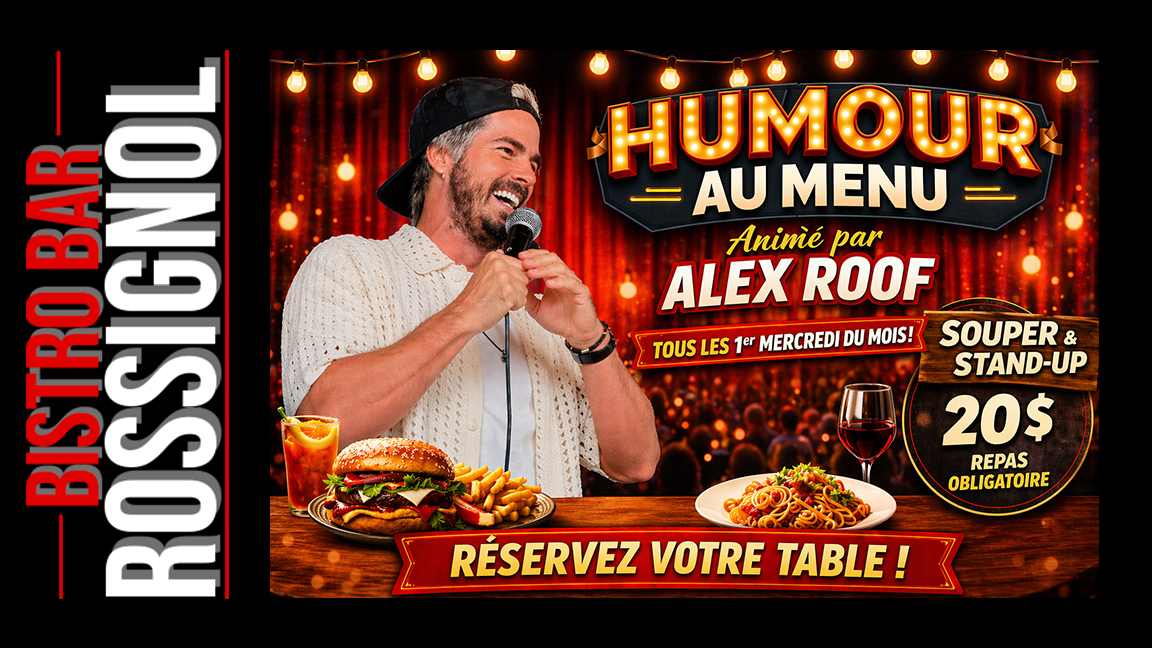 1ER MERCREDI DU MOIS SOIRÉES HUMOUR AU MENU ANIMÉ PAR ALEX ROOF