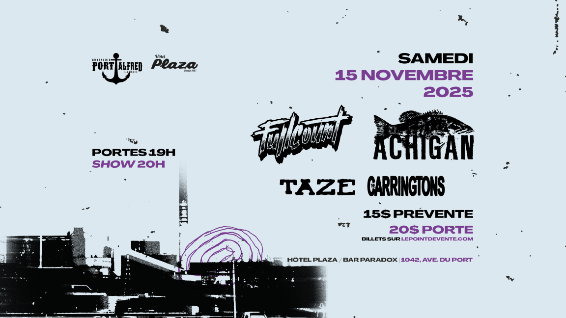 Achigan, Fullcount, Taze et The Carringtons à La Baie!