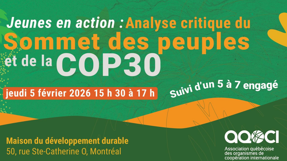 PANEL - Jeunes en action : Analyse critique du Sommet des peuples et de la COP30