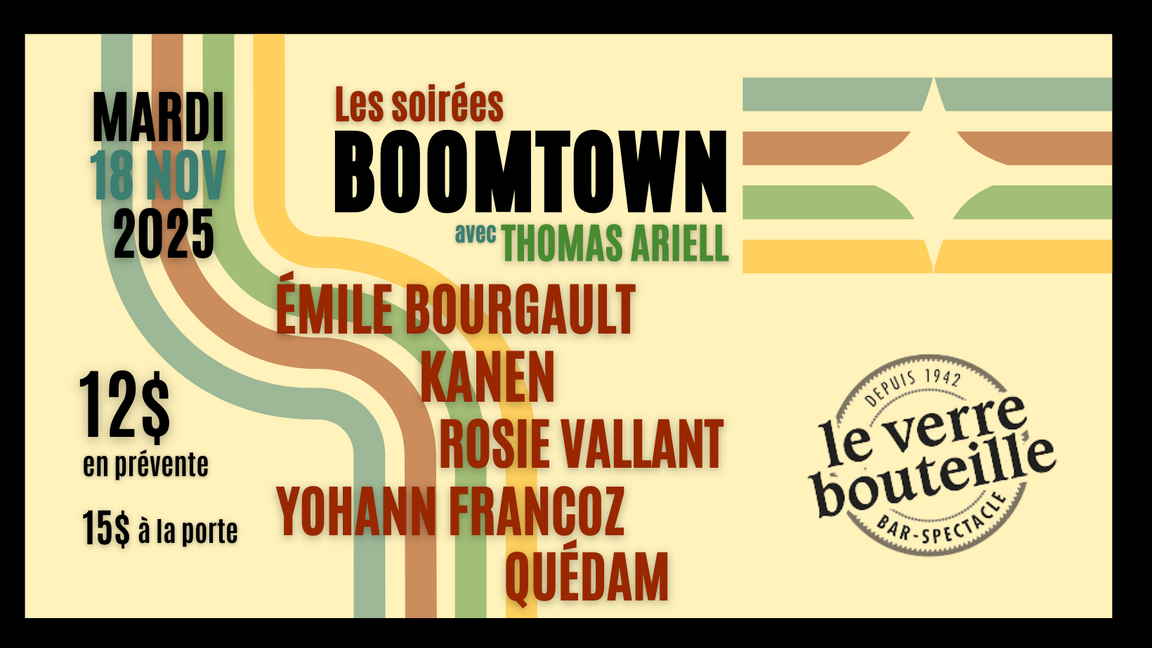 Les soirées BOOMTOWN avec Thomas Ariell