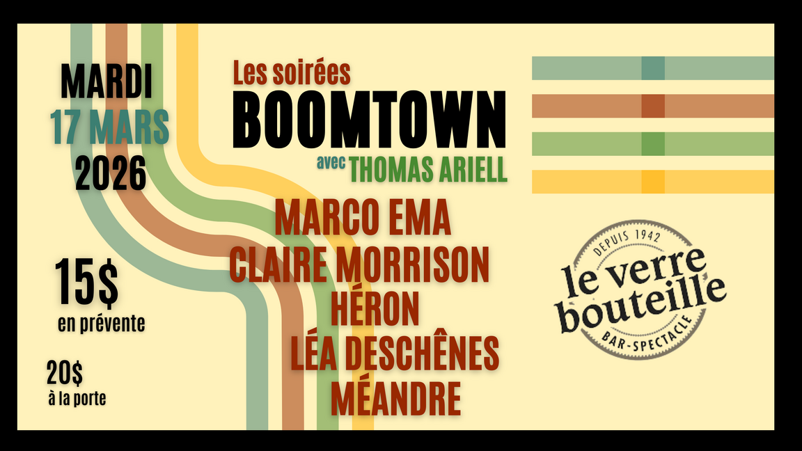 Les soirées BOOMTOWN avec Thomas Ariell