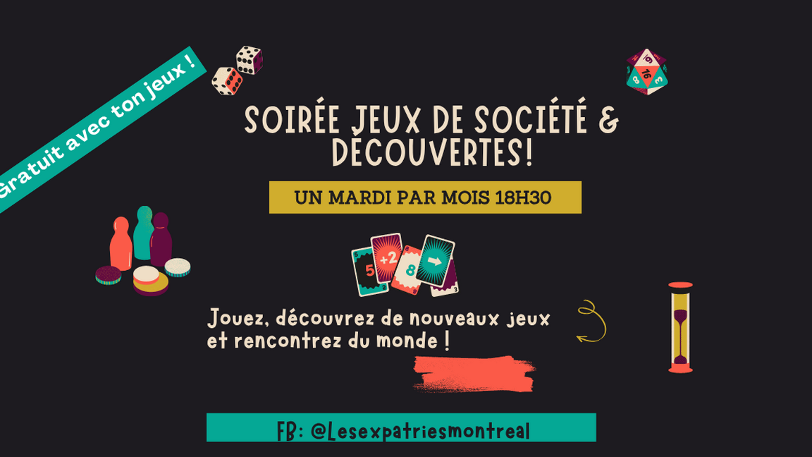 Soirée Jeux de Société & Découvertes! (Gratuit avec ton jeux)