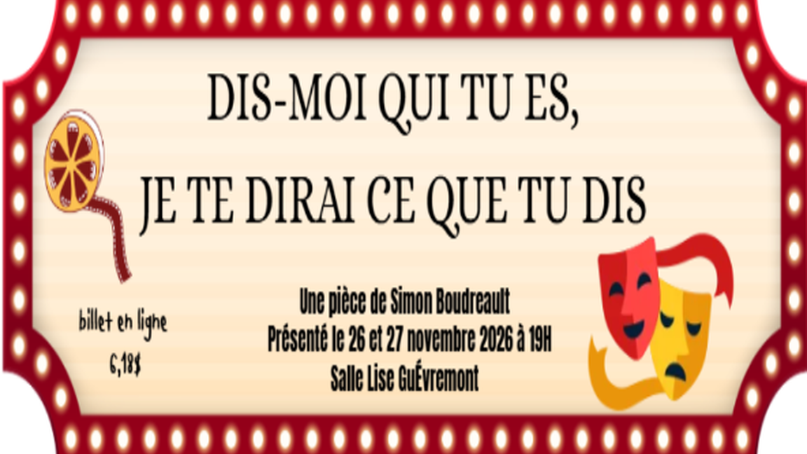 DIS-MOI QUI TU ES, JE TE DIRAI CE QUE TU DIS de Simon Boudreault