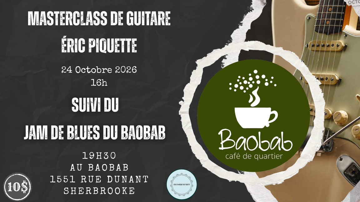 Masterclass de guitare et jam de blues du Baobab