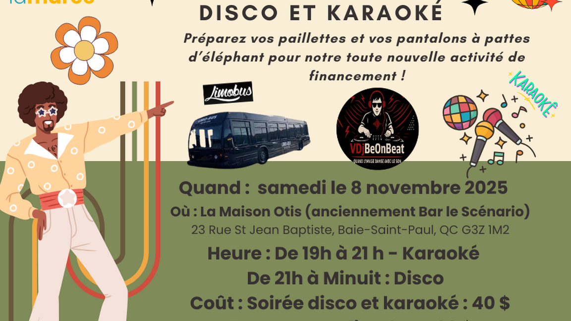 Soirée bénéfice DISCO et KARAOKÉ