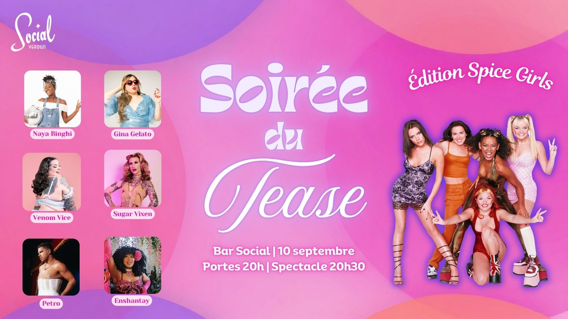 Soirée du Tease: Édition Spice Girls - 10 Séptembre au Bar Social