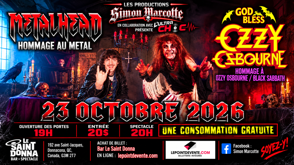 Hommage au METAL avec METALHEAD et GOD BLESS OZZY hommage à Ozzy/SABBATH