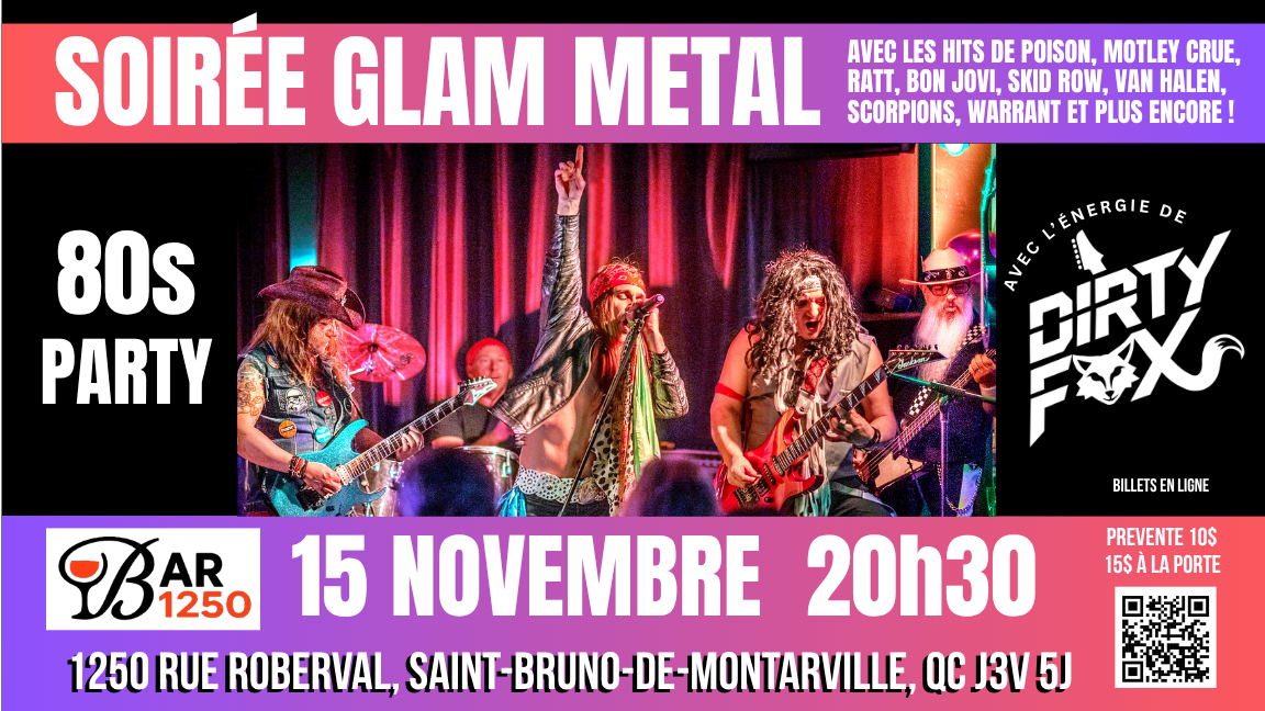 SOIRÉE GLAM METAL au BAR 1250
