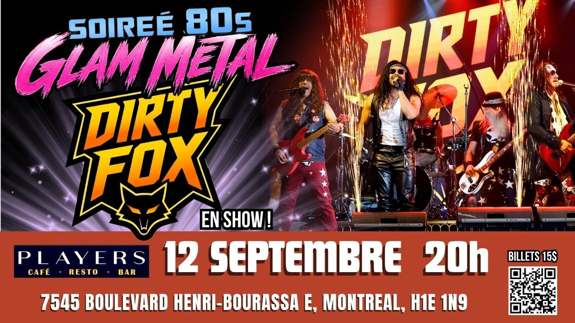 Soirée Glam Metal | Dirty FOX au Café Players