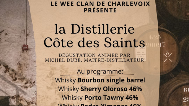 Dégustation de la Distillerie Côte des Saints