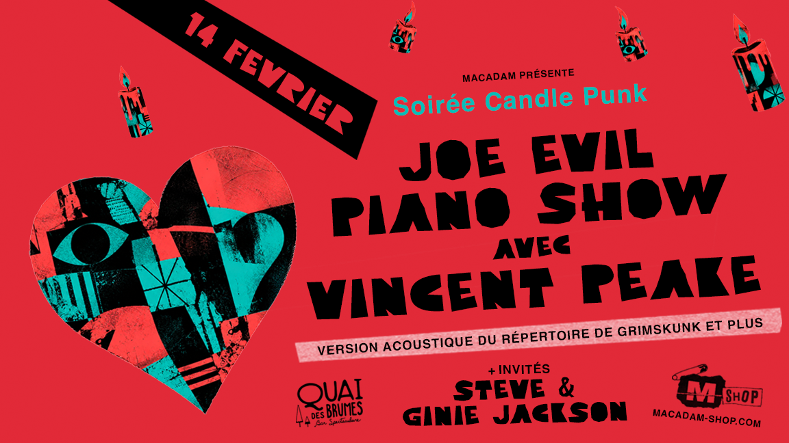 Soirée Candle Punk - Joe Evil Piano Show avec Vincent Peake